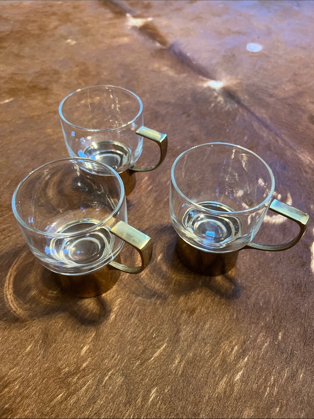 Mid Century MCM Melco Drinking Glass Detachable Handle Zarf Glass 3.75”H